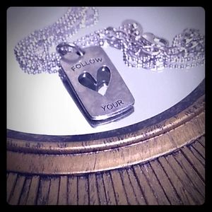 Origami owl tag charm necklace